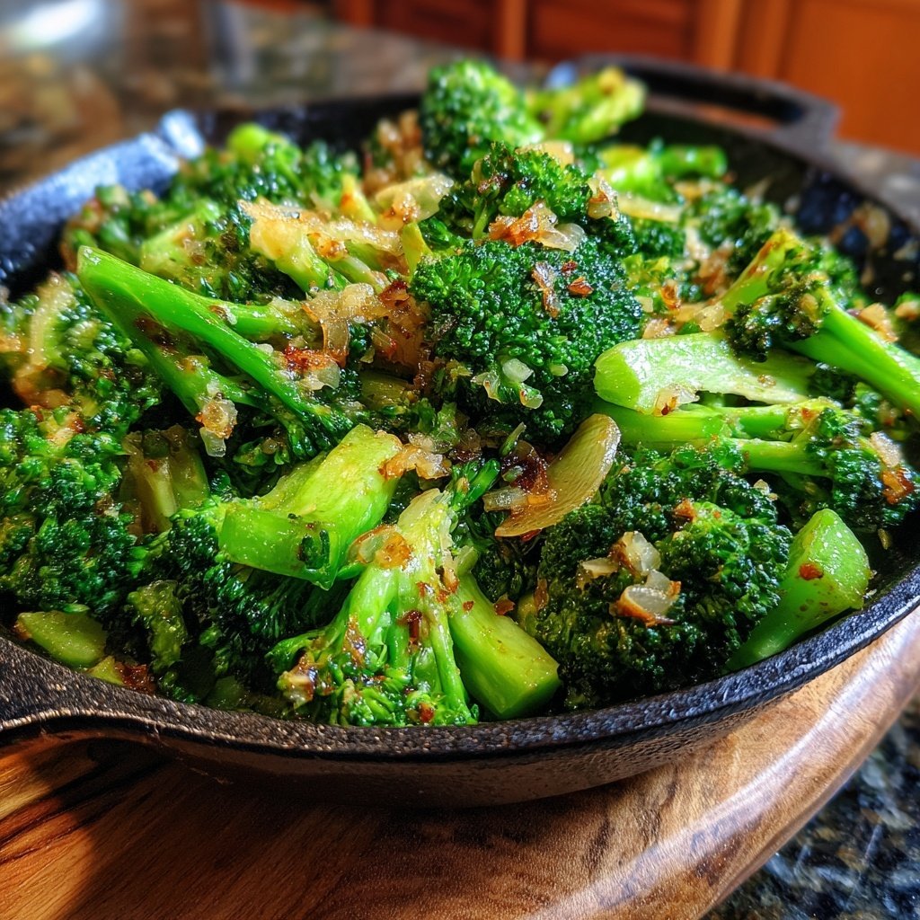 Brokkoli Pfanne Mit Knoblauch