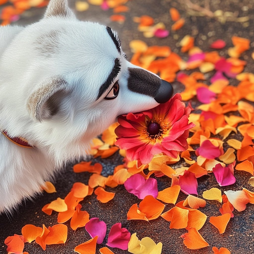 Olaf schnüffelnde Blume