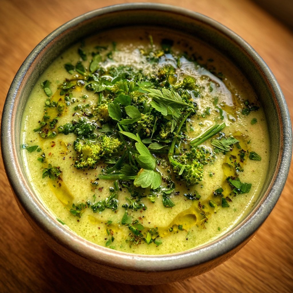 Brokkoli Suppe Mit Kräuter Öl