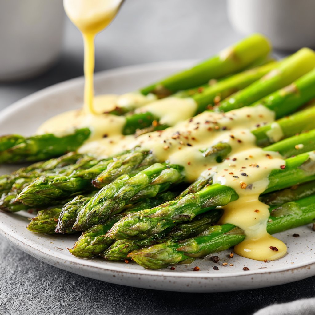 Grüner Spargel Mit Senf Dressing