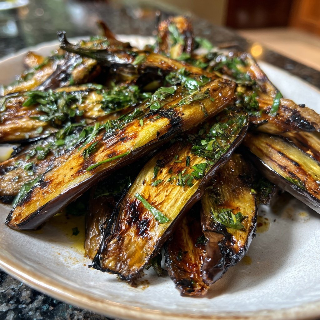 Ofengeröstete Auberginen mit mediterranen Kräutern